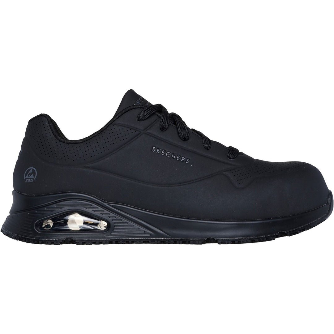 Men's Wide Fit Skechers 200177EC Uno Sr Doltin Safety Trainers in Black - Image 2
