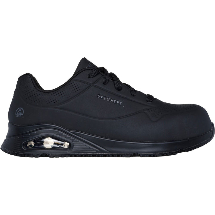 Men's Wide Fit Skechers 200177EC Uno Sr Doltin Safety Trainers in Black - Image 1