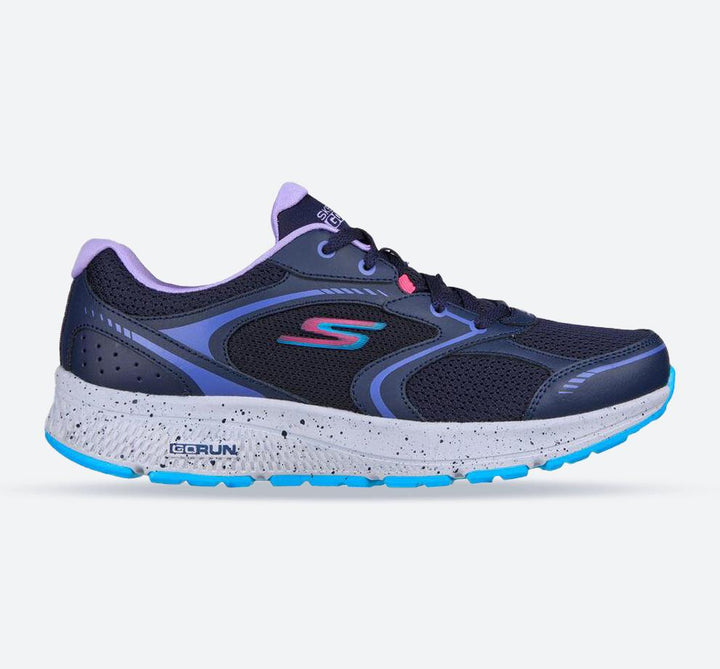 Women's Wide Fit Skechers 128285 Go Run Consistent Vivid Horizon Trainers in Navy/Lavender - Image 1