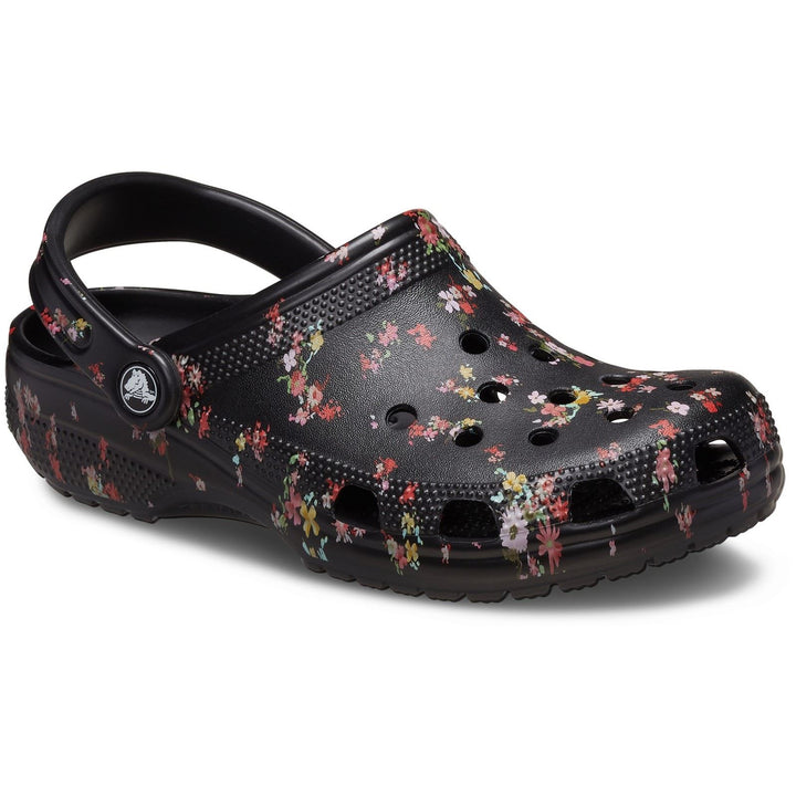Women's Crocs 210397 Classic Graphic Clog Sandals in Black - Image 1