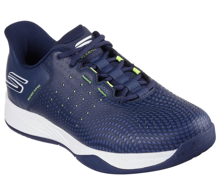 Men's Relaxed Fit Skechers 246101 Slip-ins Viper Court Reload Trainers in Navy/Yellow - Image 1