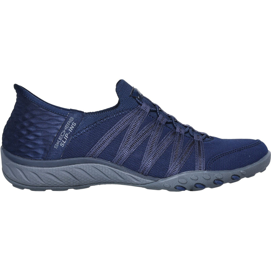 Women's Wide Fit Skechers 100593 Breathe Easy Roll With Me Trainers - Navy in Navy - Image 2