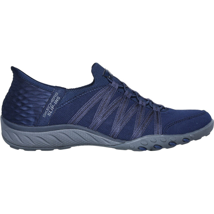 Women's Wide Fit Skechers 100593 Breathe Easy Roll With Me Trainers - Navy in Navy - Image 1