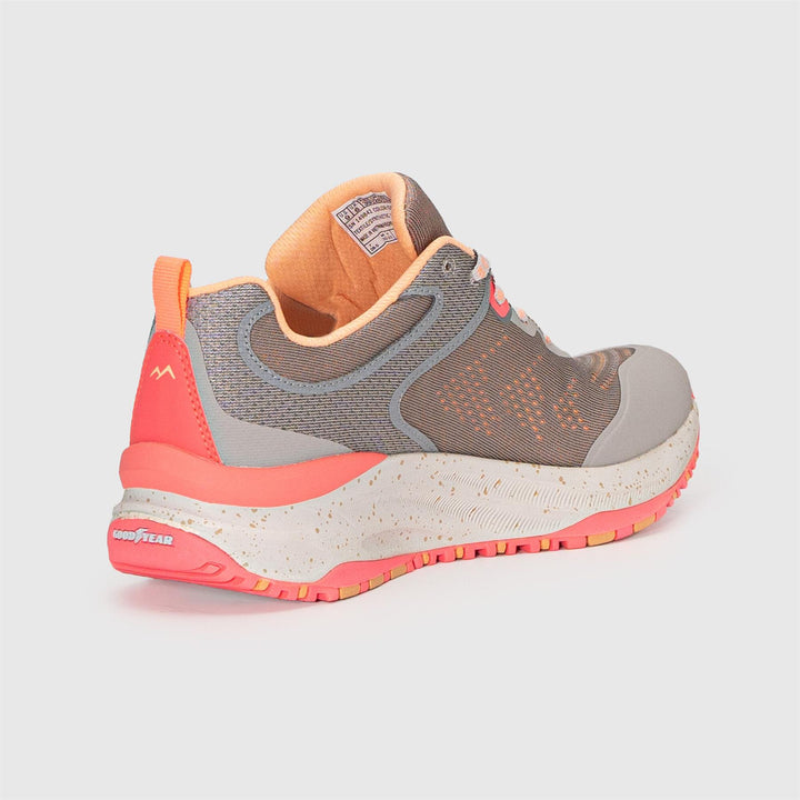 Women's Wide Fit Skechers Relaxed Fit 149842 D'lux Trail Round Trip Walking Trainers in Grey/Pink - Image 1