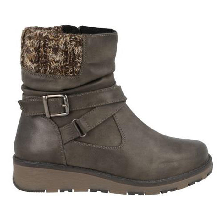 Women's Wide Fit DB Mink Boots in Black Synthetic - Image 1