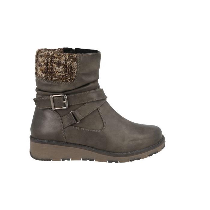 Women's Wide Fit DB Mink Boots in Black Synthetic - Image 1