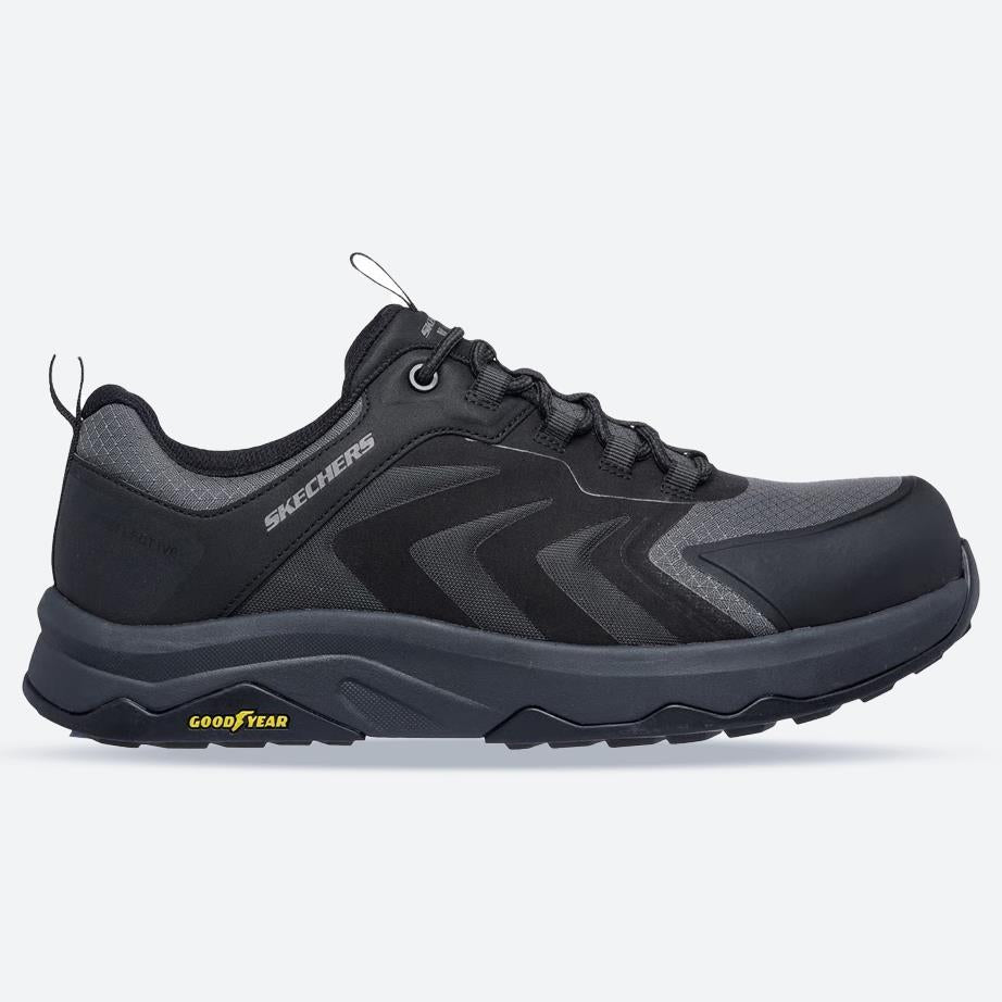 Men's Wide Fit Skechers 200255EC Work Safety Speed Flex Trekker Trainers in Black - Image 1