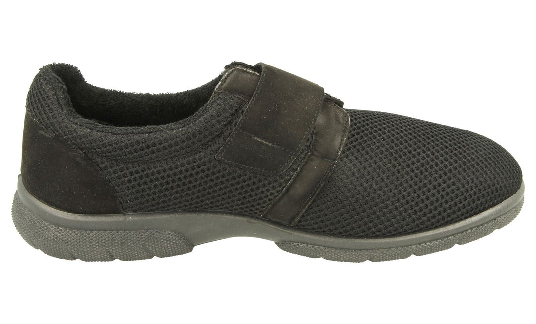 Men's Wide Fit DB Desmond Shoes in Black Textile - Image 4