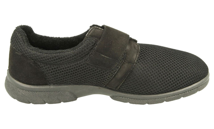 Men's Wide Fit DB Desmond Shoes in Black Textile - Image 1