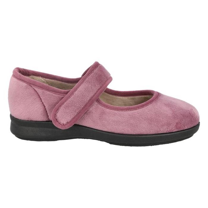 Women's Wide Fit DB Trilby Slippers in Sky Blue Velour - Image 10