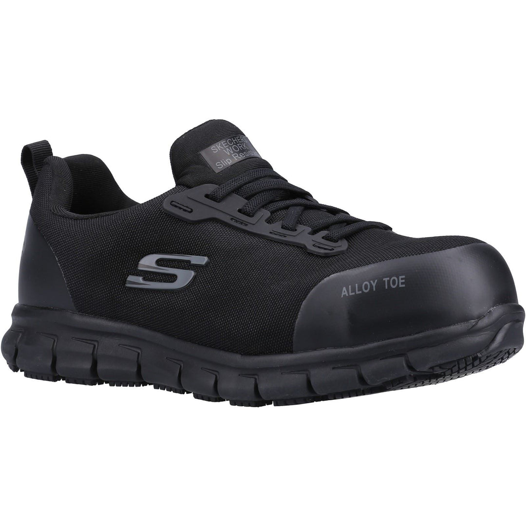 Women's Wide Fit Skechers 108041EC Sure Track Jixie Safety Trainers in Black - Image 3