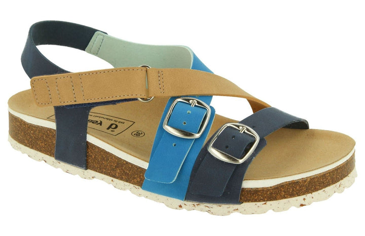 Womens Wide Fit DB Suki Sandals in Blue Multi Synthetic - Image 1