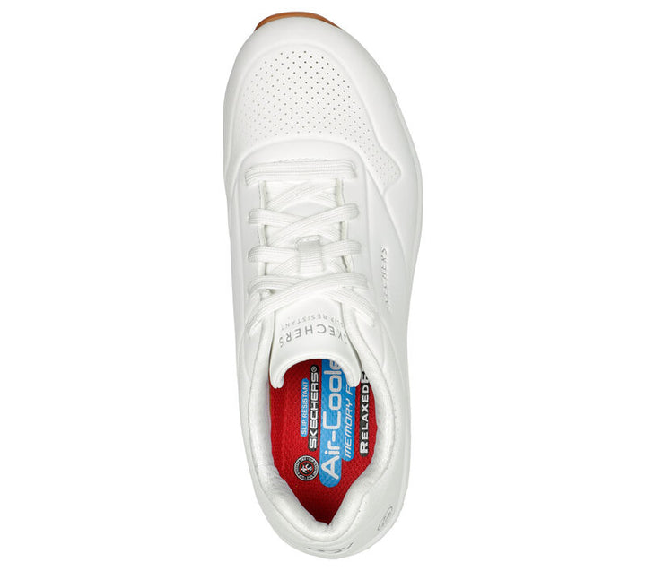 Women's Wide Fit Skechers 108021EC Uno Sr Trainers in Black - Image 1