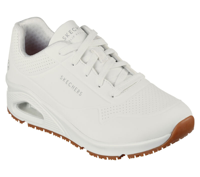 Women's Wide Fit Skechers 108021EC Uno Sr Trainers in Black - Image 11