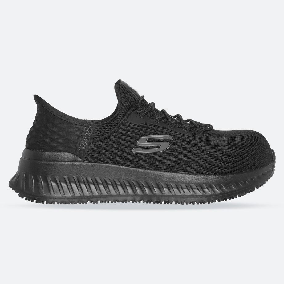 Women's Wide Fit Skechers 108152EC Slip-ins Work Tilido Ombray Safety Trainers in Black - Image 1
