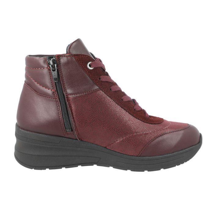 Women's Wide Fit DB Antelope Boots in Black Lea / Stretch Textile - Image 1