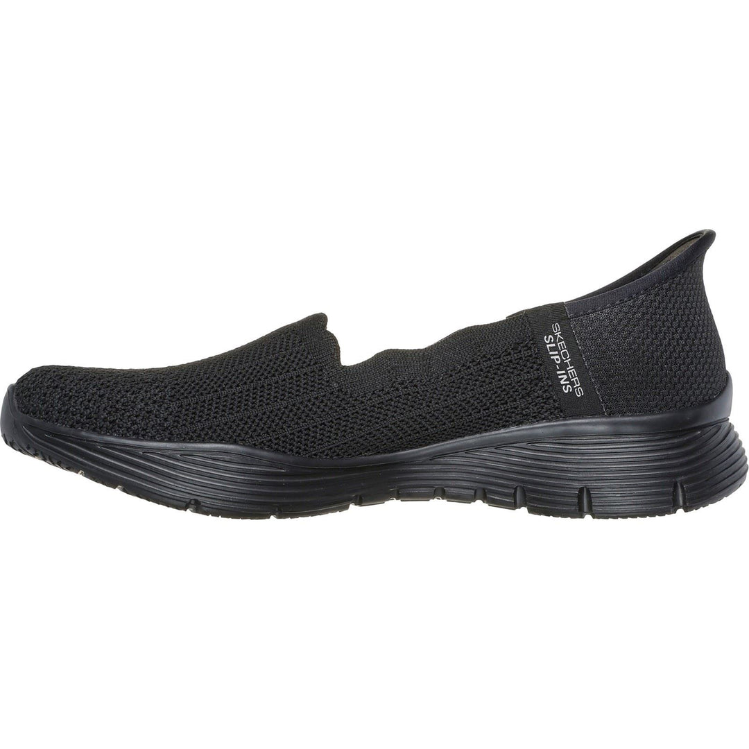 Women's Wide Fit Skechers 158980 Slip-ins Seager Believe It Shoes in Black - Image 5