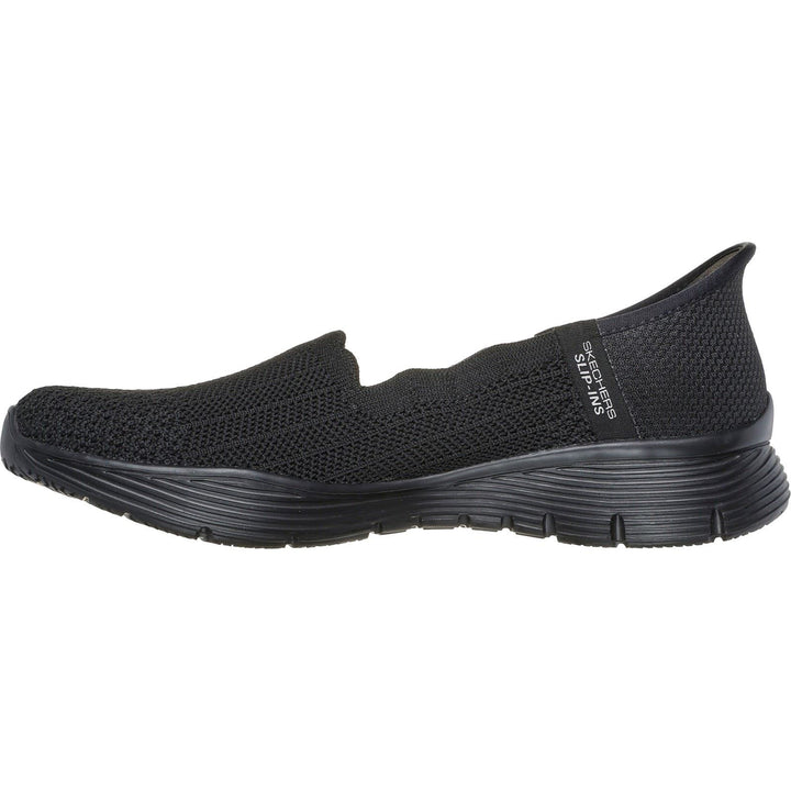 Women's Wide Fit Skechers 158980 Slip-ins Seager Believe It Shoes in Black - Image 1