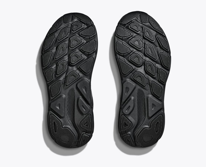 Men's Wide Fit Hoka Clifton 9 Running Trainers in Black - Image 1