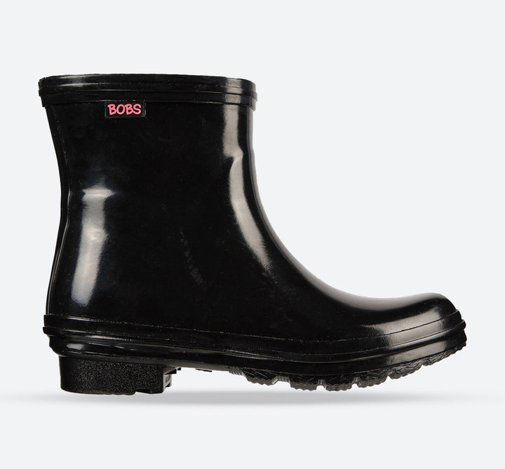 Women's Wide Fit Skechers 113377 Rain Check Neon Puddles Wellingtons Boots in Black - Image 1
