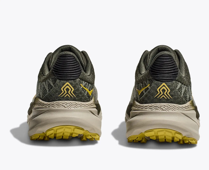 Men's Wide Fit Hoka Challenger 7 Trail Running Trainers in Olive Haze/Forest Cover - Image 1