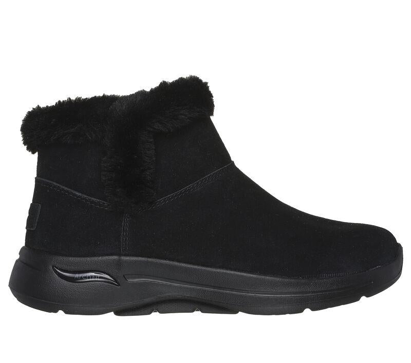 Women's Wide Fit Skechers 144400 Go Walk Arch Fit Cherish Boots in Black - Image 2