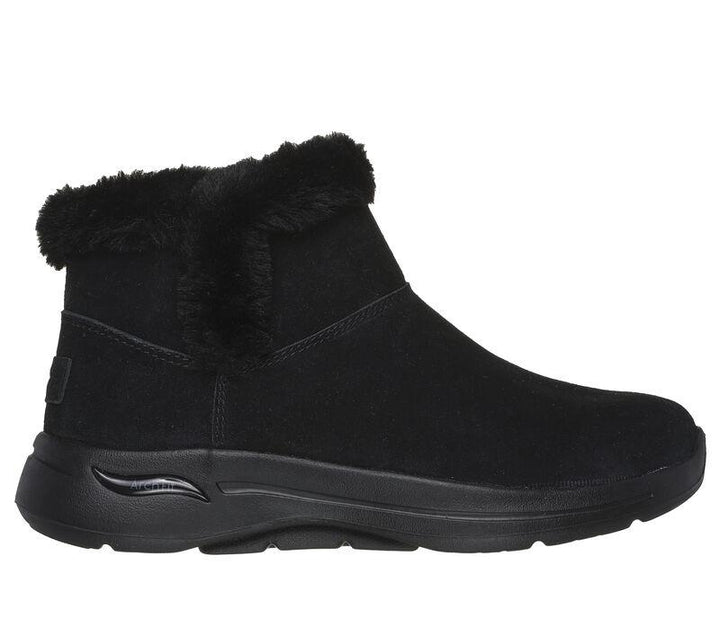 Women's Wide Fit Skechers 144400 Go Walk Arch Fit Cherish Boots in Black - Image 1