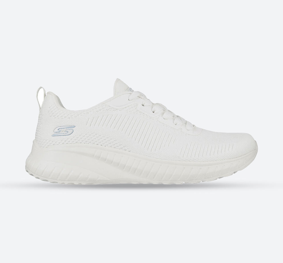 Womens Wide Fit Skechers Bobs Squad Chaos Face Off 117209 Vegan Trainers - Off White in Off White - Image 1