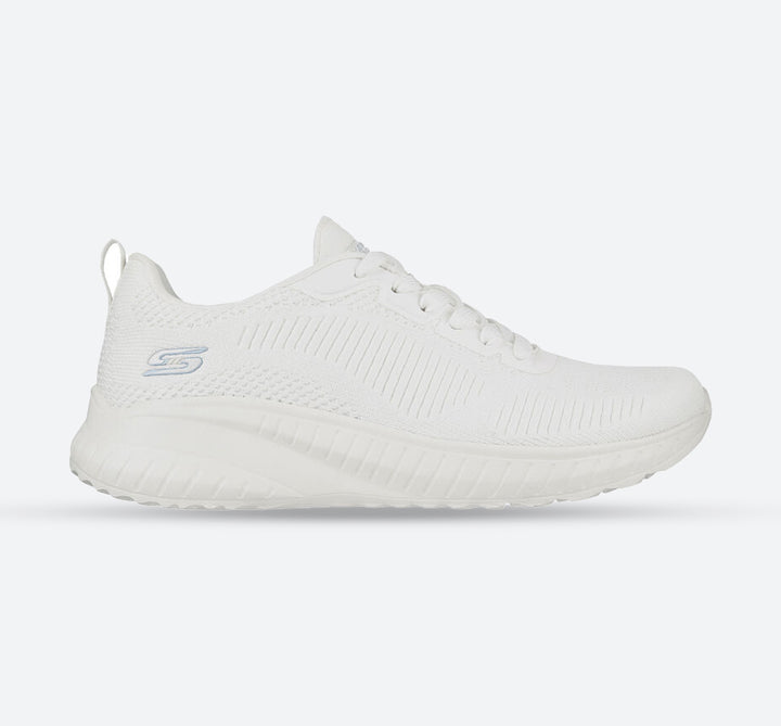Womens Wide Fit Skechers Bobs Squad Chaos Face Off 117209 Vegan Trainers - Off White in Off White - Image 1