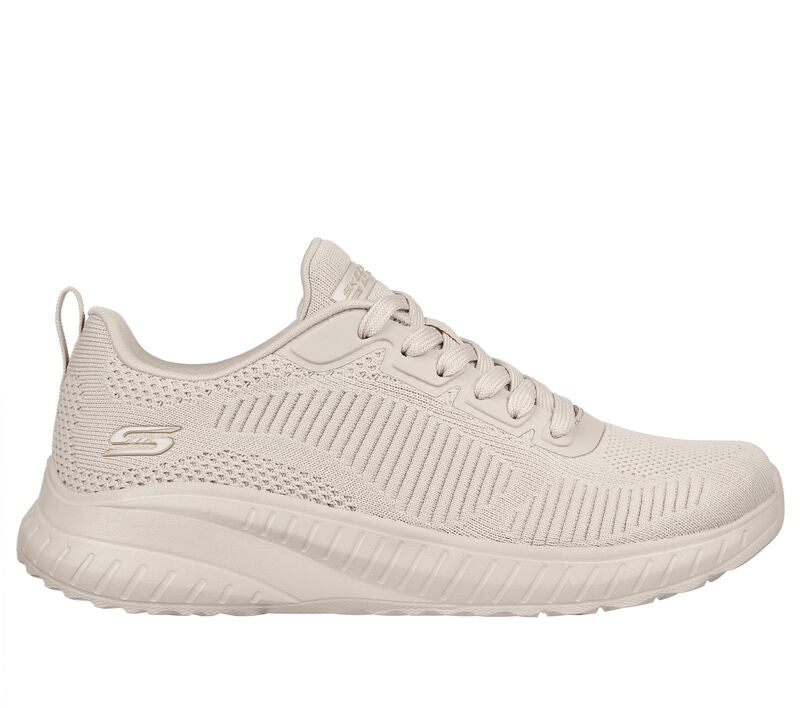 Womens Wide Fit Skechers Bobs Squad Chaos Face Off 117209 Vegan Trainers - Nude/Natural in Nude/Natural - Image 2