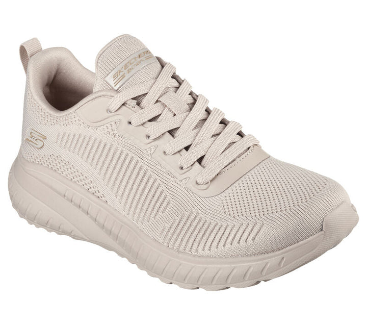 Womens Wide Fit Skechers Bobs Squad Chaos Face Off 117209 Vegan Trainers - Nude/Natural in Nude/Natural - Image 1