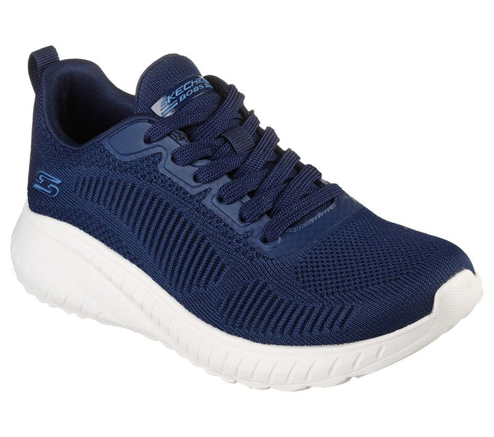 Womens Wide Fit Skechers Bobs Squad Chaos Face Off 117209 Vegan Trainers - Navy in Navy - Image 1