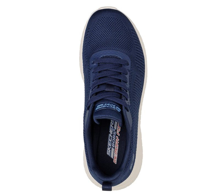 Womens Wide Fit Skechers Bobs Squad Chaos Face Off 117209 Vegan Trainers - Navy in Navy - Image 1