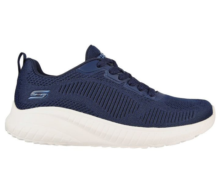 Womens Wide Fit Skechers Bobs Squad Chaos Face Off 117209 Vegan Trainers - Navy in Navy - Image 1