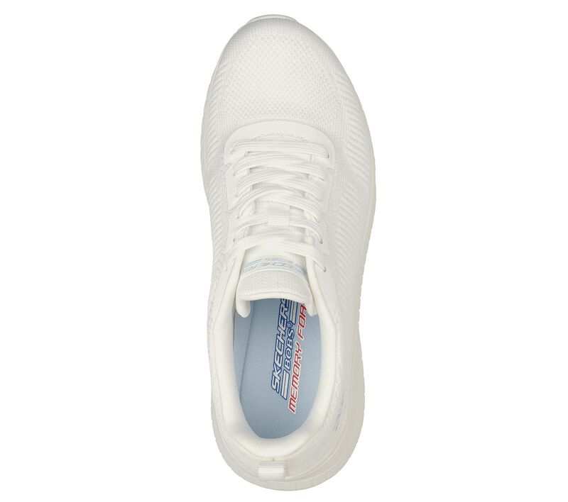 Womens Wide Fit Skechers Bobs Squad Chaos Face Off 117209 Vegan Trainers - Off White in Off White - Image 5