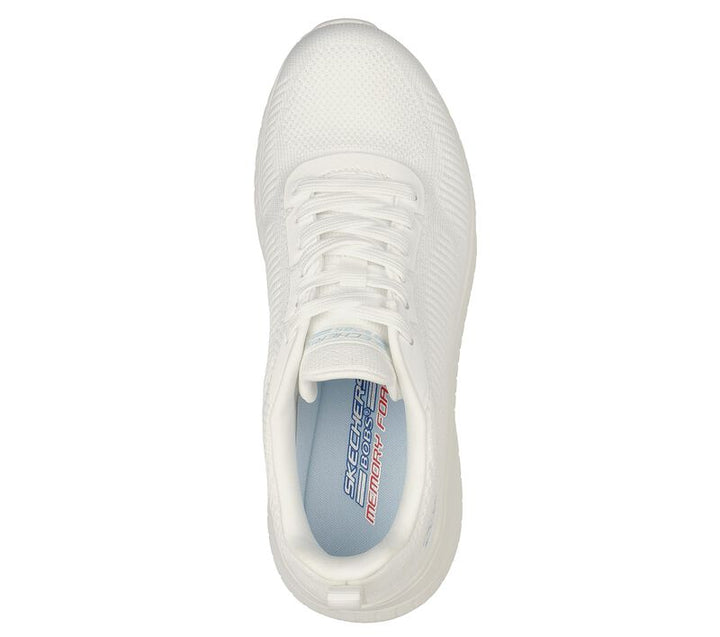 Womens Wide Fit Skechers Bobs Squad Chaos Face Off 117209 Vegan Trainers - Off White in Off White - Image 1