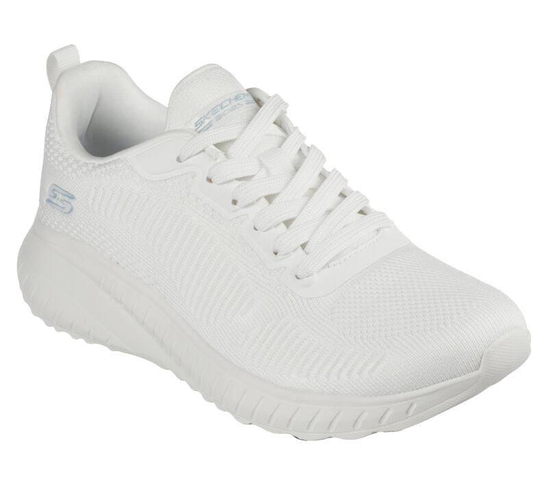 Womens Wide Fit Skechers Bobs Squad Chaos Face Off 117209 Vegan Trainers - Off White in Off White - Image 3