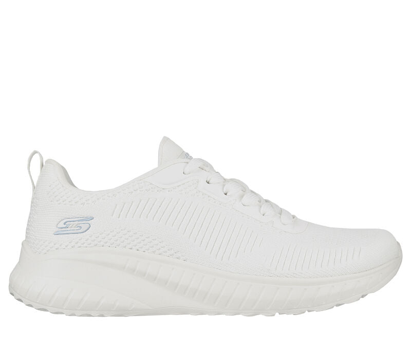 Womens Wide Fit Skechers Bobs Squad Chaos Face Off 117209 Vegan Trainers - Off White in Off White - Image 2