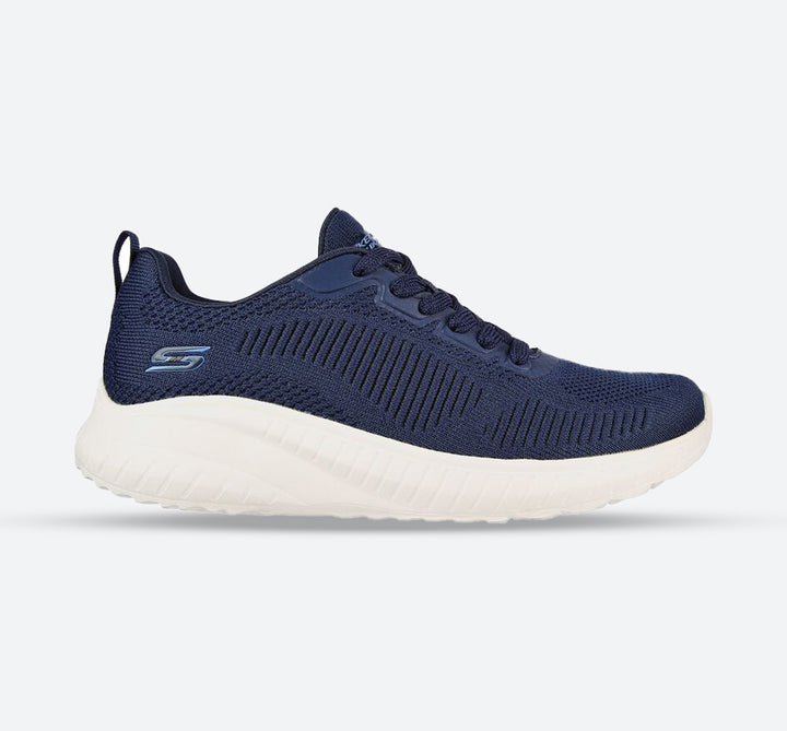 Womens Wide Fit Skechers Bobs Squad Chaos Face Off 117209 Vegan Trainers - Navy in Navy - Image 1