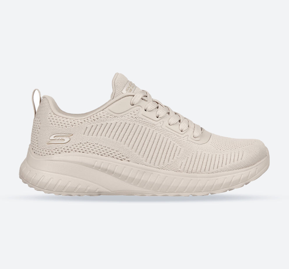 Womens Wide Fit Skechers Bobs Squad Chaos Face Off 117209 Vegan Trainers - Nude/Natural in Nude/Natural - Image 1