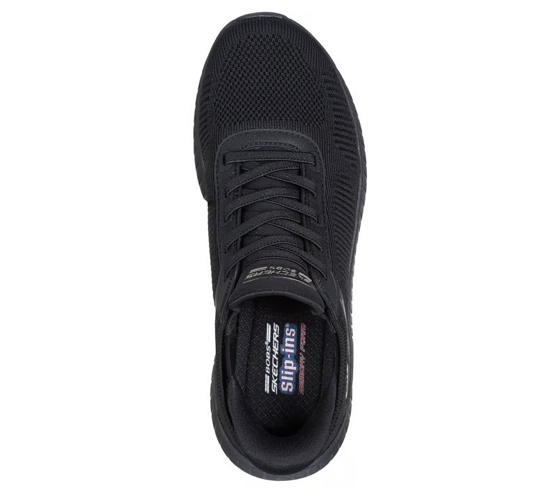 Women's Wide Fit Skechers 117497W Bobs Sport Squad Waves Trainers in Black - Image 6