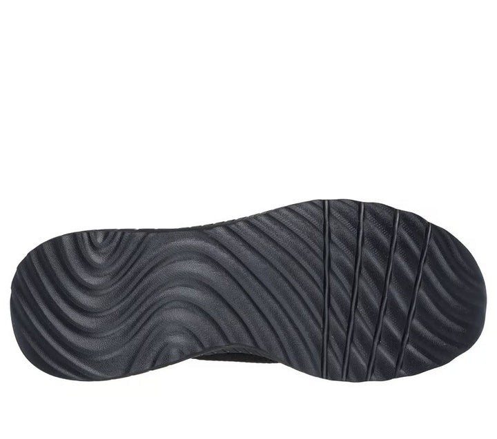 Women's Wide Fit Skechers 117497W Bobs Sport Squad Waves Trainers in Black - Image 1