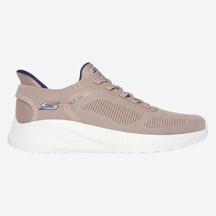 Men's Wide Fit Skechers 118312 Slip-ins Bobs Sport Squad Chaos Solid Step Trainers in Navy - Image 1