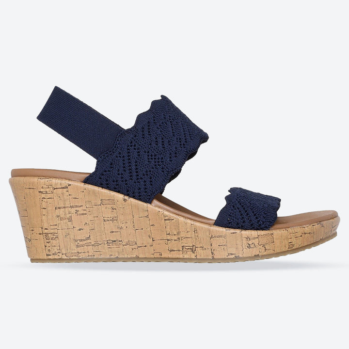 Women's Wide Fit Skechers 119591 Everlee Timeless Touch Sandals in Navy - Image 1