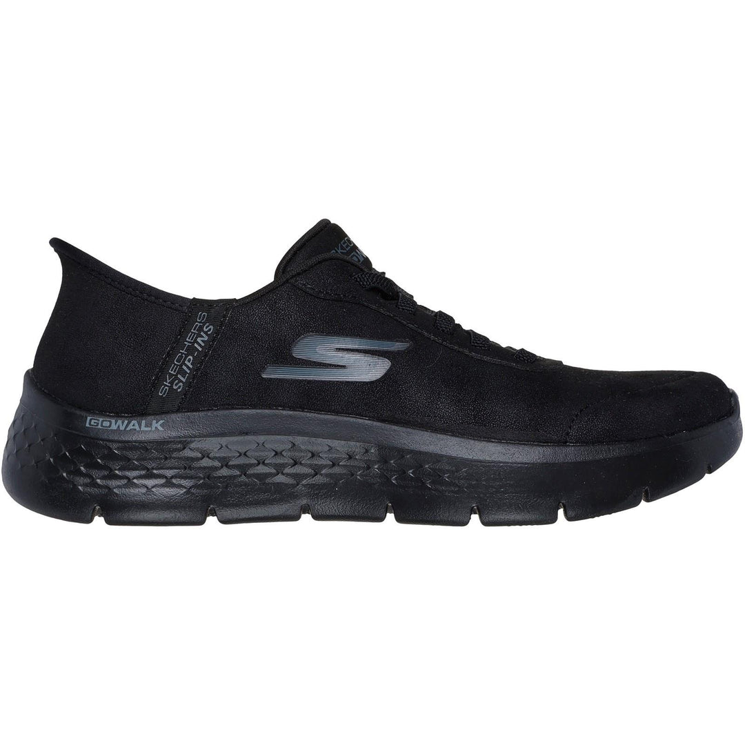 Women's Wide Fit Skechers 124837 Slip-ins Go Walk Flex Mali Trainers in Black - Image 2