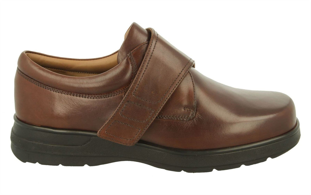 Mens Wide Fit DB Benny Shoes in Black Leather - Image 7