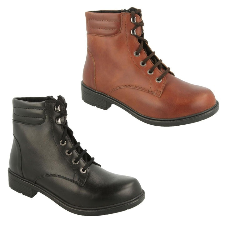 Womens Wide Fit DB Reef Boots in Chestnut Brown - Image 1