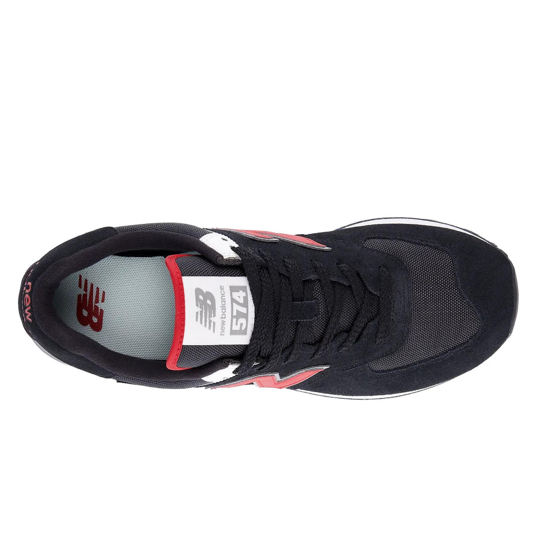 Men's Wide Fit New Balance U5748JL Black shoes  Trainers in Black/White - Image 2