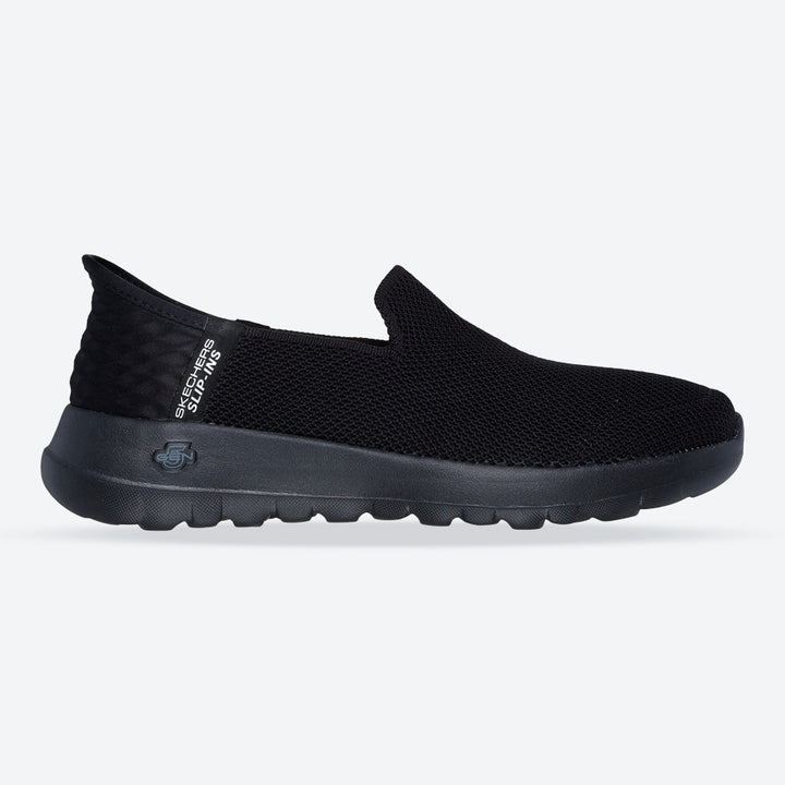 Women's Wide Fit Skechers 124641 Slip-ins Go Walk Joy Vela Shoes in Black - Image 1