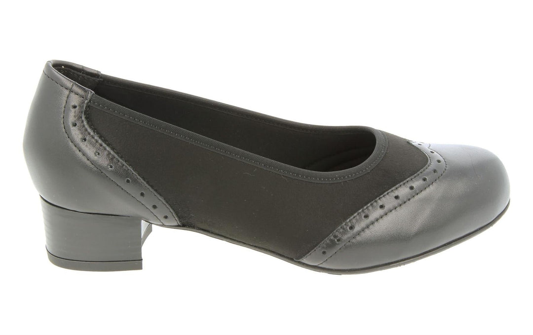 Womens Wide Fit DB Badminton Shoes in Black / Suedette Stretch - Image 2